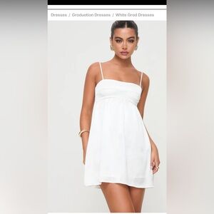 Princess Polly Ortega Spaghetti Strap mini baby doll Dress white sz 0